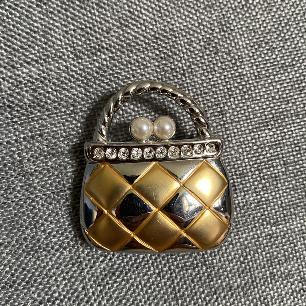 Silver & Gold Hand Bag Brooch-Bundle Add-on Only Please